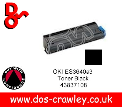Toner Black, OKI ES3640a3, ES-3640a3, ES 3640a3, 43837108 Toner Black, OKI ES3640a3, ES-3640a3, ES 3640a3, 43837108